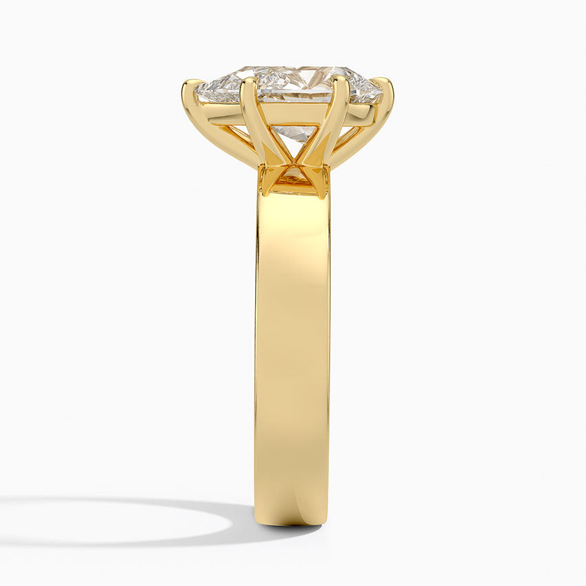 Wide Solitaire Moissanite Engagement Ring-VOOGME