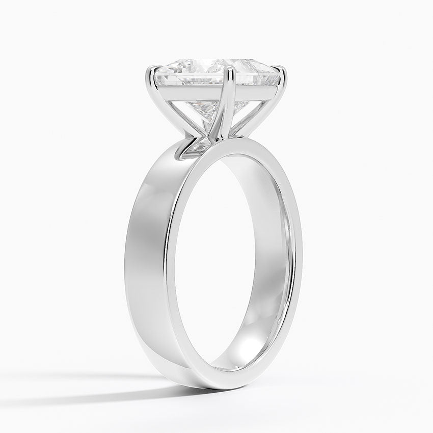 Wide Solitaire Moissanite Engagement Ring-VOOGME