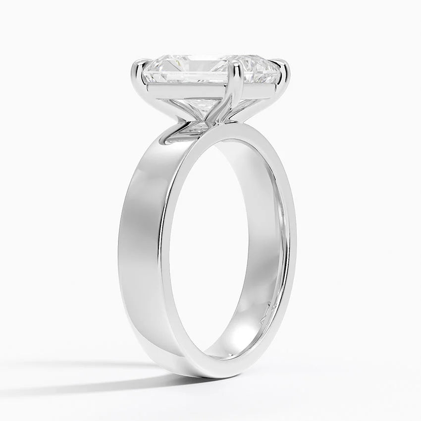 Wide Solitaire Moissanite Engagement Ring-VOOGME
