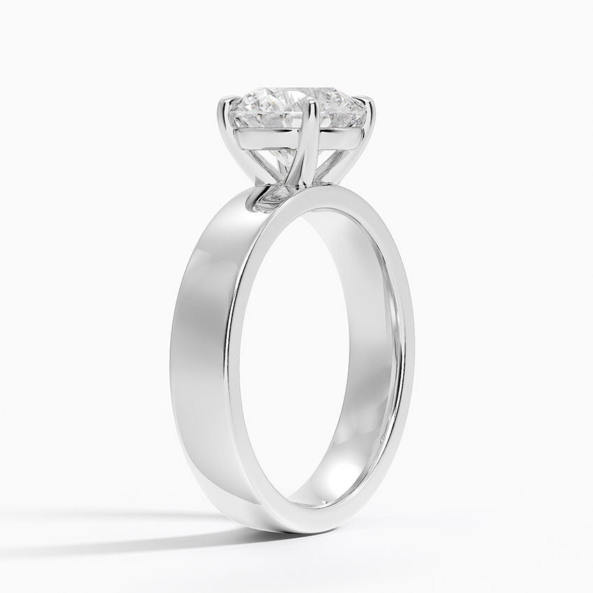 Wide Solitaire Moissanite Engagement Ring-VOOGME