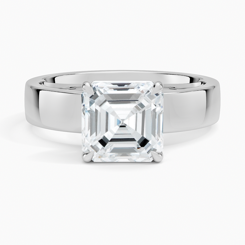 Wide Solitaire Moissanite Engagement Ring-VOOGME