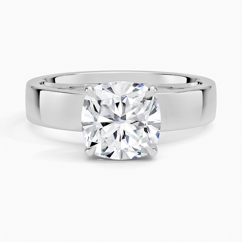 Wide Solitaire Moissanite Engagement Ring-VOOGME