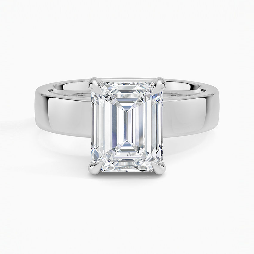 Wide Solitaire Moissanite Engagement Ring-VOOGME