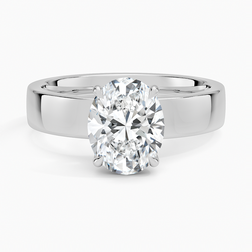 Wide Solitaire Moissanite Engagement Ring-VOOGME