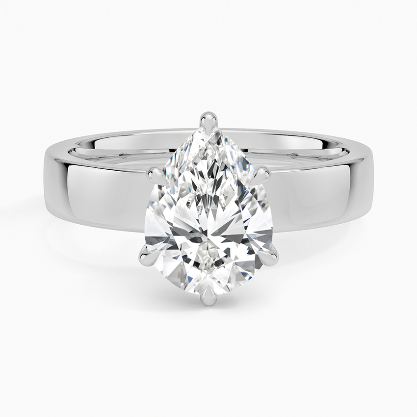 Wide Solitaire Moissanite Engagement Ring-VOOGME