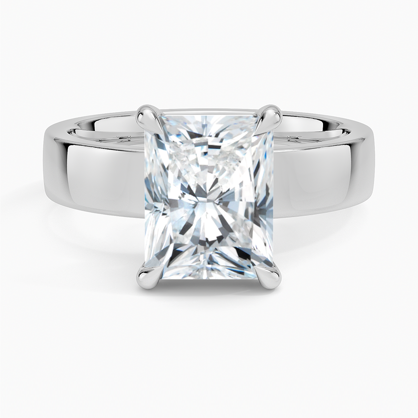 Wide Solitaire Moissanite Engagement Ring-VOOGME