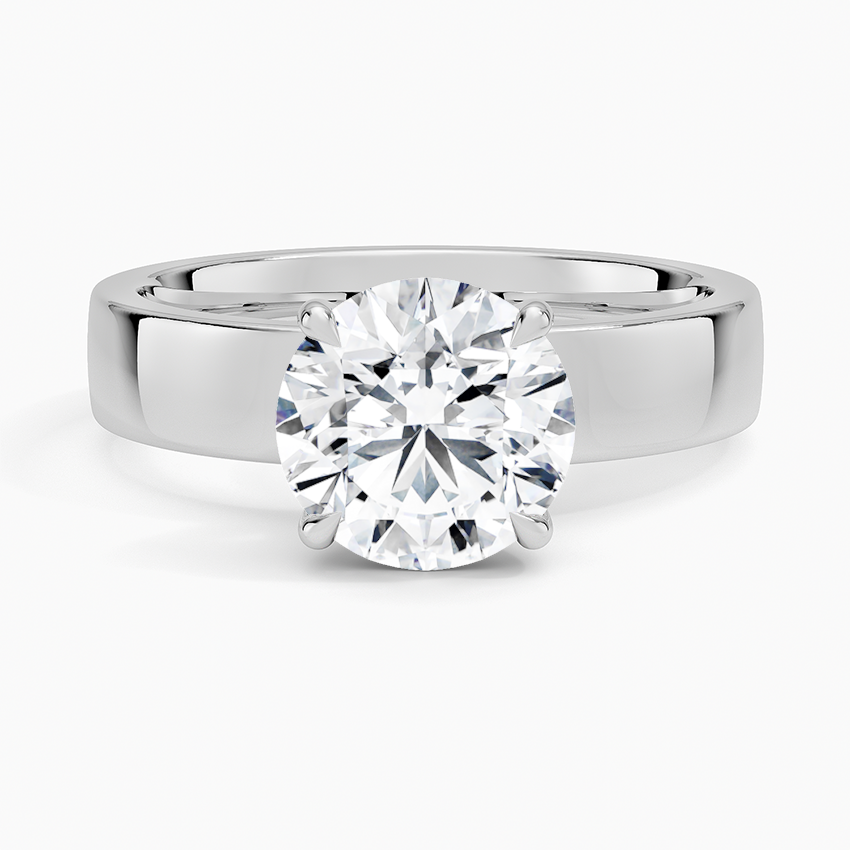 Wide Solitaire Moissanite Engagement Ring-VOOGME