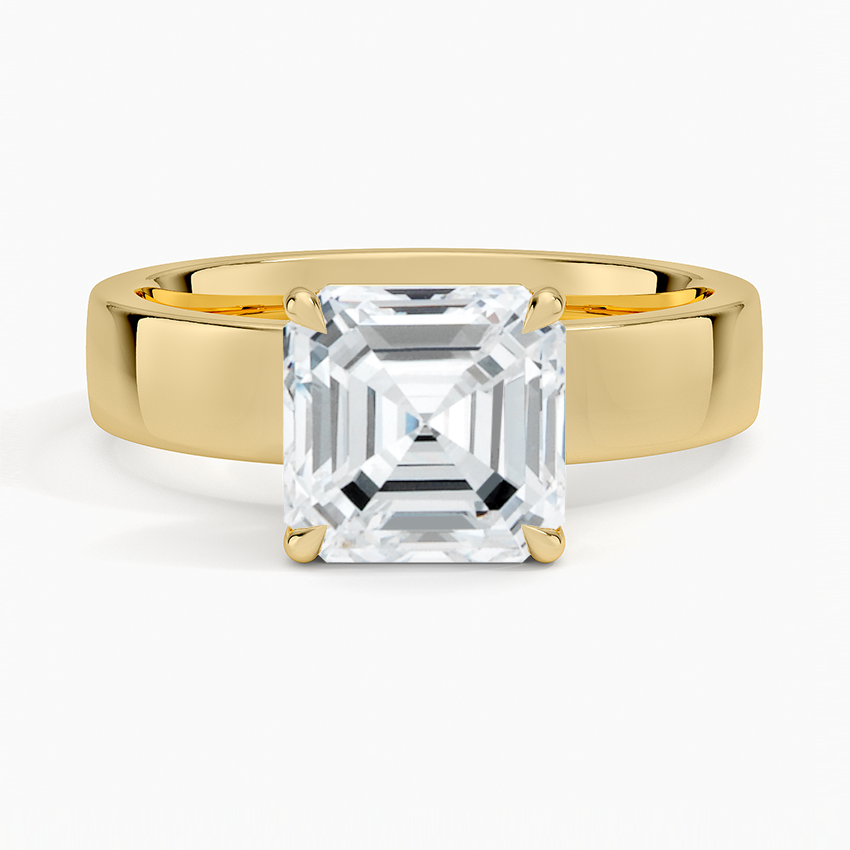 Wide Solitaire Moissanite Engagement Ring-VOOGME