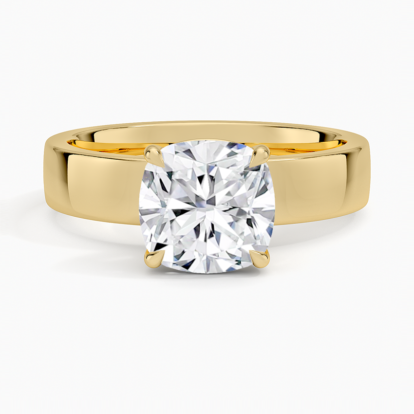 Wide Solitaire Moissanite Engagement Ring-VOOGME