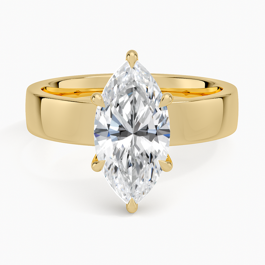 Wide Solitaire Moissanite Engagement Ring-VOOGME