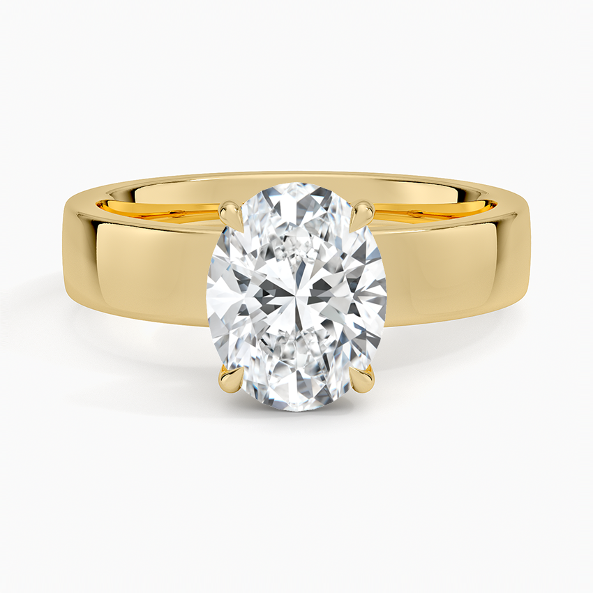 Wide Solitaire Moissanite Engagement Ring-VOOGME