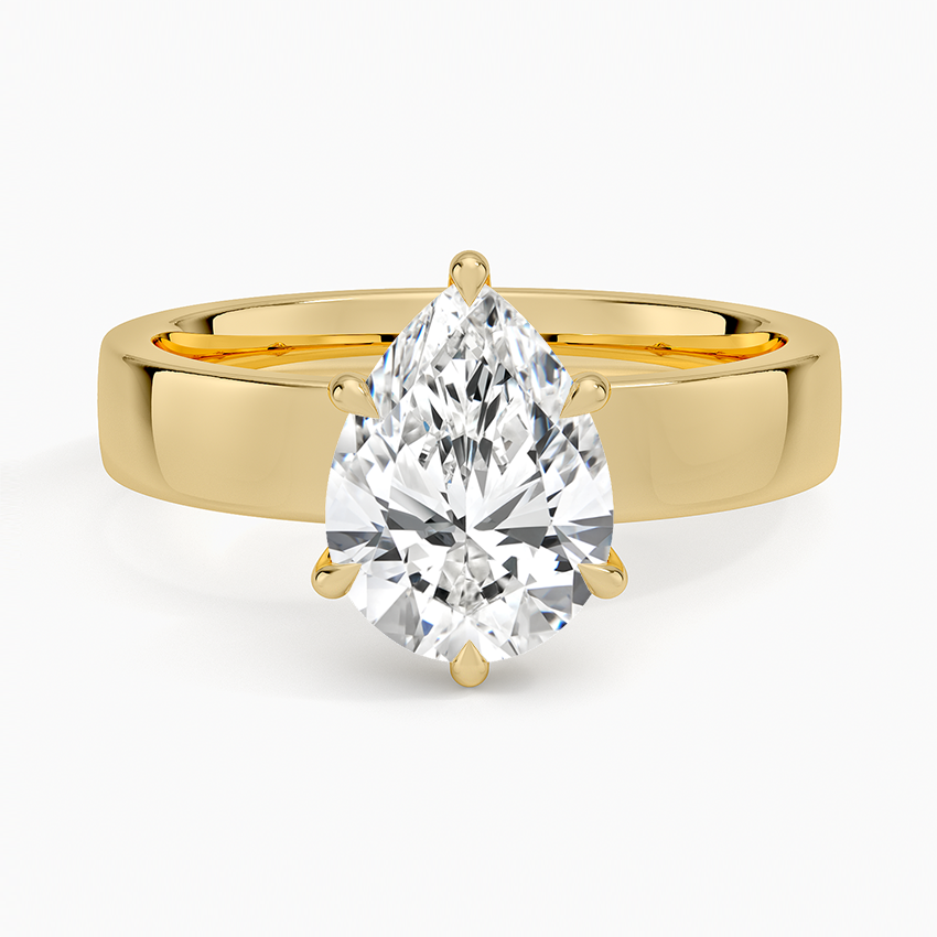 Wide Solitaire Moissanite Engagement Ring-VOOGME