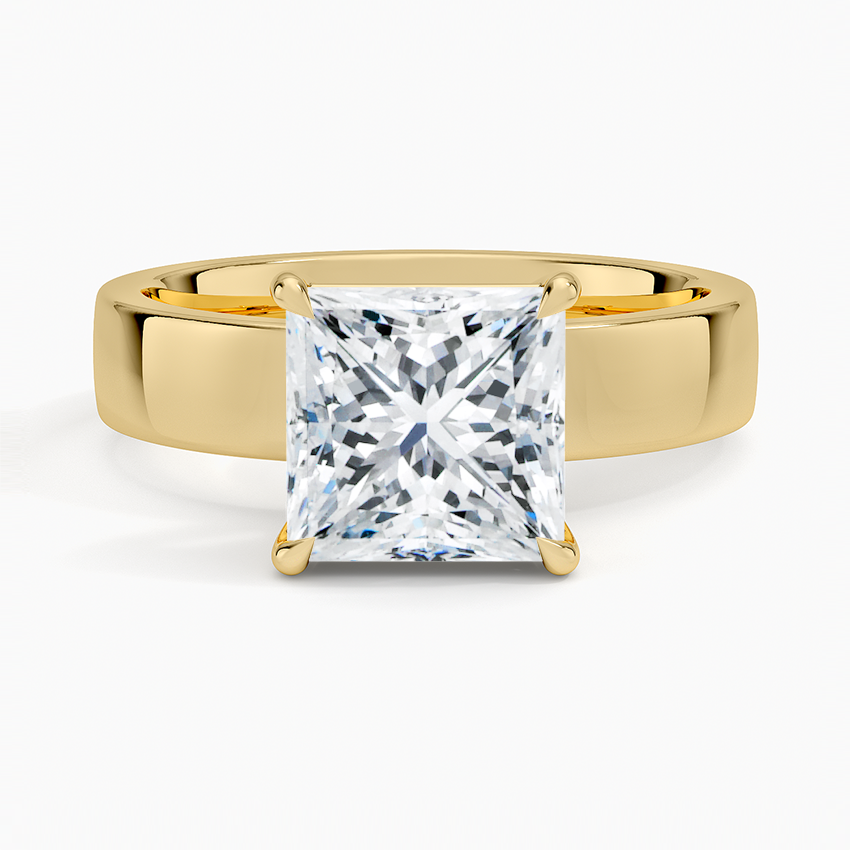 Wide Solitaire Moissanite Engagement Ring-VOOGME