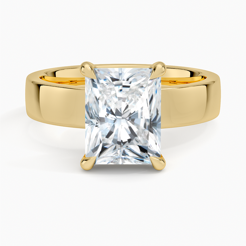 Wide Solitaire Moissanite Engagement Ring-VOOGME