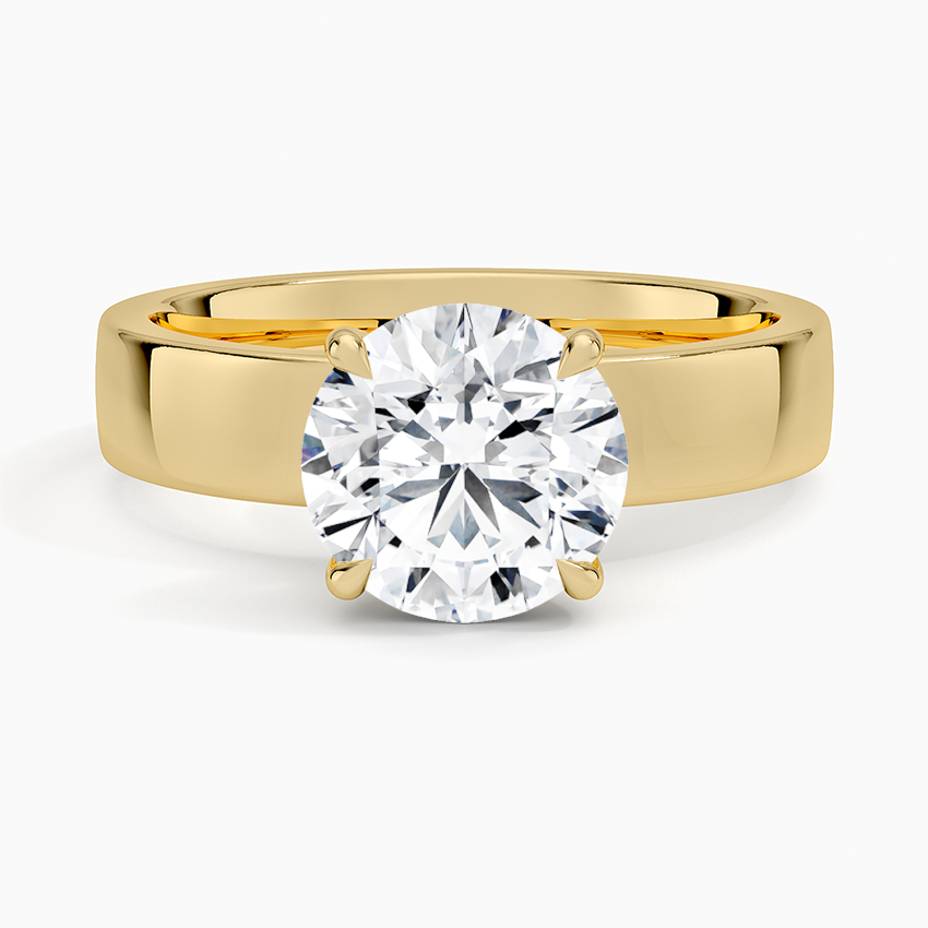 Wide Solitaire Moissanite Engagement Ring-VOOGME