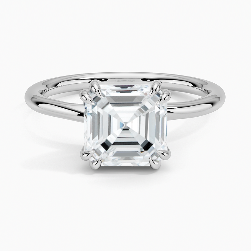 Solitaire Double Claws Moissanite Engagement Ring-VOOGME