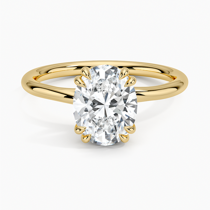 Solitaire Double Claws Moissanite Engagement Ring-VOOGME