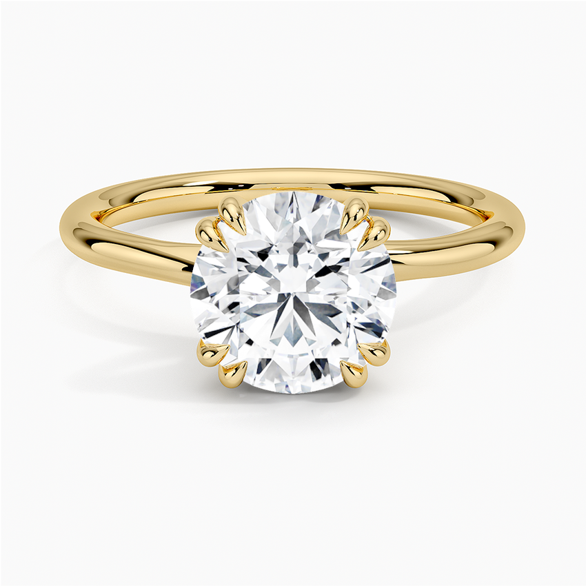 Solitaire Double Claws Moissanite Engagement Ring-VOOGME