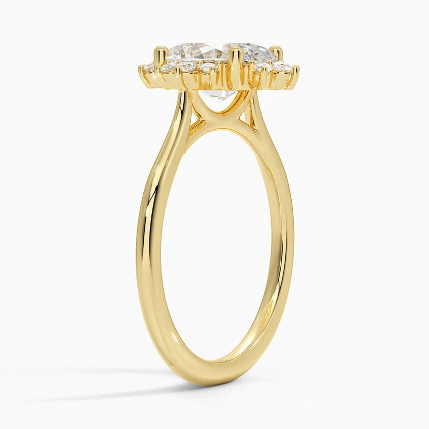 Cosmos Halo Moissanite Engagement Ring-VOOGME