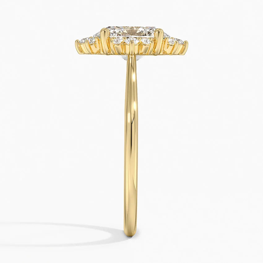 Cosmos Halo Moissanite Engagement Ring-VOOGME