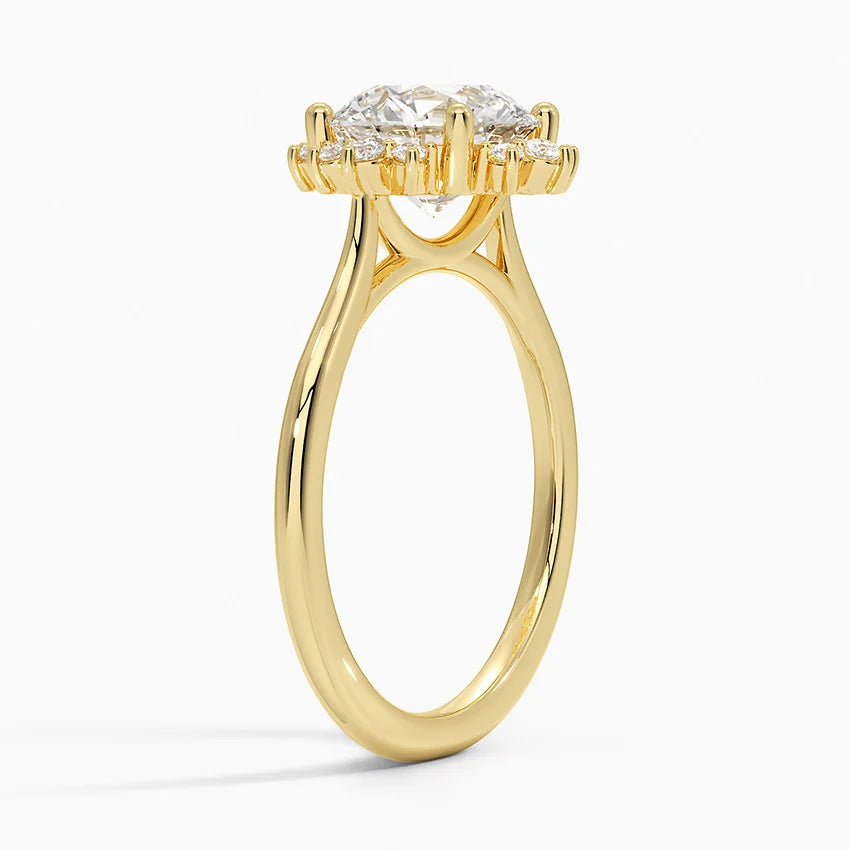 Cosmos Halo Moissanite Engagement Ring-VOOGME
