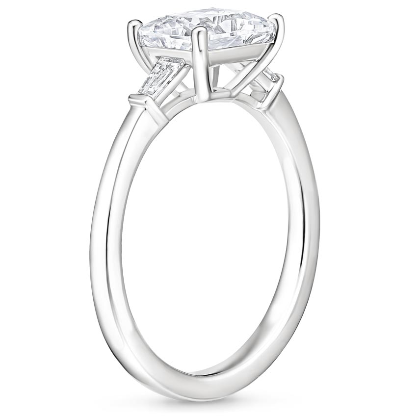 East West Tapered Baguette Moissanite Engagement Ring-VOOGME