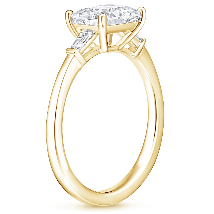 East West Tapered Baguette Moissanite Engagement Ring-VOOGME