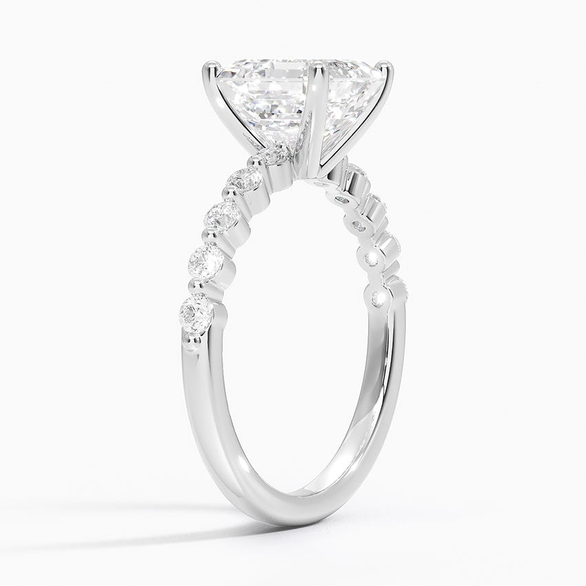 Parcel Sidestone Moissanite Engagement Ring-VOOGME
