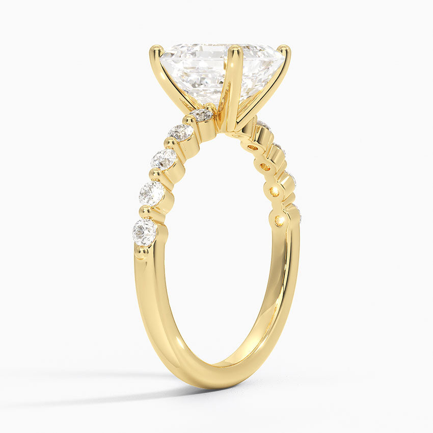 Parcel Sidestone Moissanite Engagement Ring-VOOGME