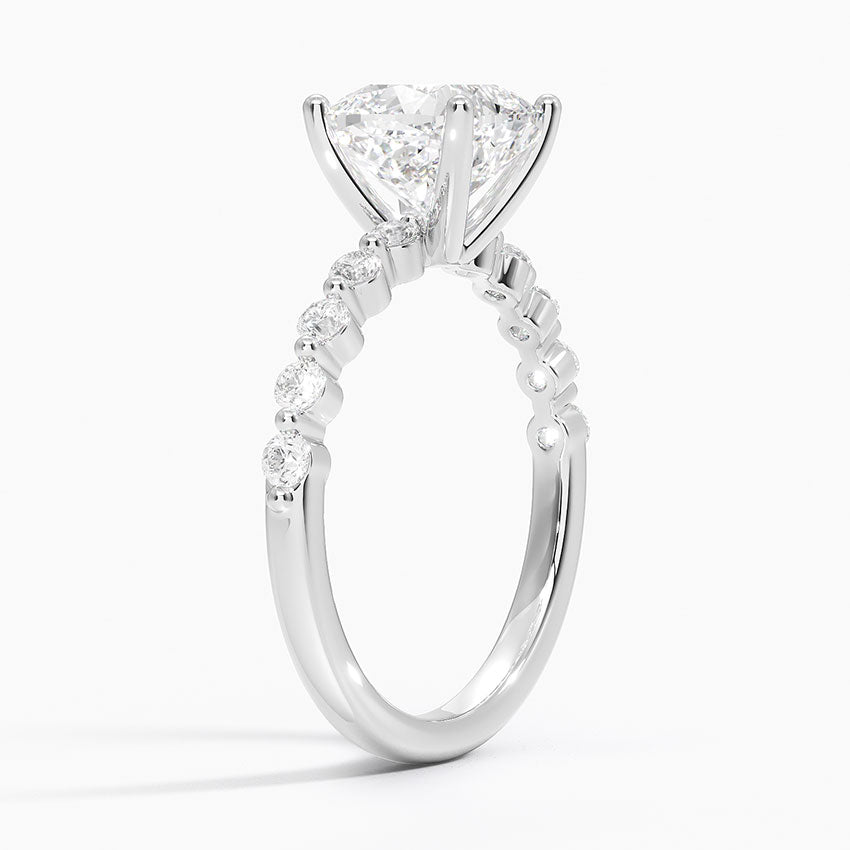 Parcel Sidestone Moissanite Engagement Ring-VOOGME