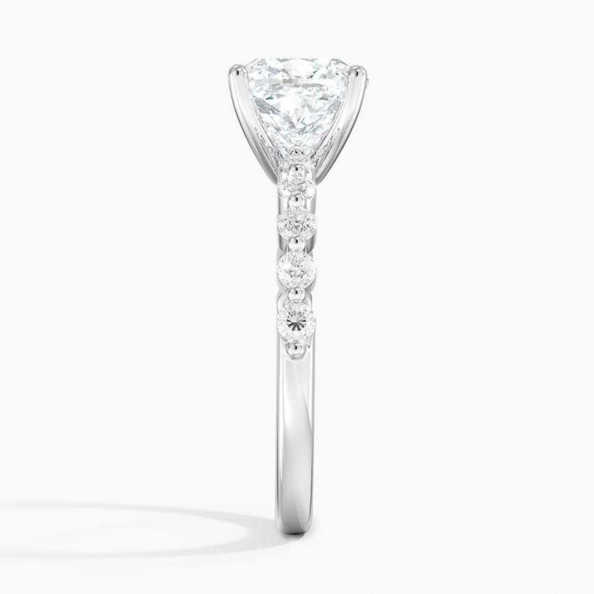 Parcel Sidestone Moissanite Engagement Ring-VOOGME