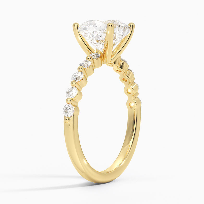 Parcel Sidestone Moissanite Engagement Ring-VOOGME