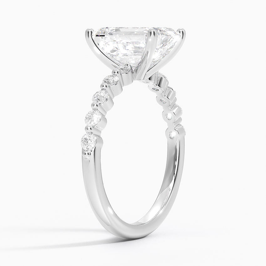 Parcel Sidestone Moissanite Engagement Ring-VOOGME