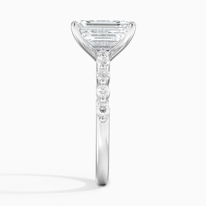 Parcel Sidestone Moissanite Engagement Ring-VOOGME