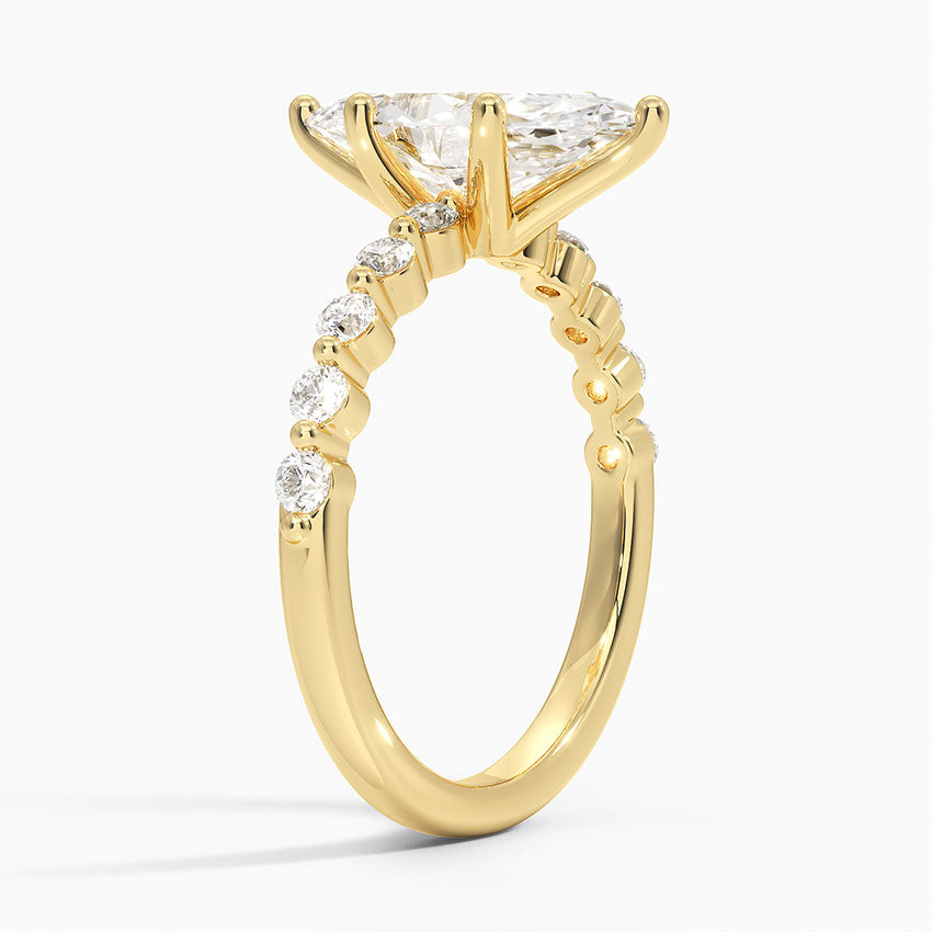 Parcel Sidestone Moissanite Engagement Ring-VOOGME