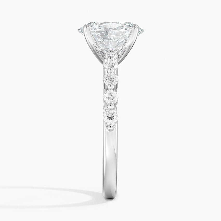 Parcel Sidestone Moissanite Engagement Ring-VOOGME