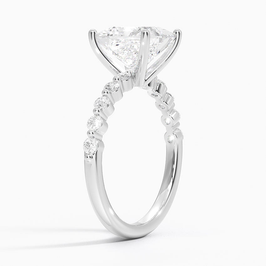 Parcel Sidestone Moissanite Engagement Ring-VOOGME