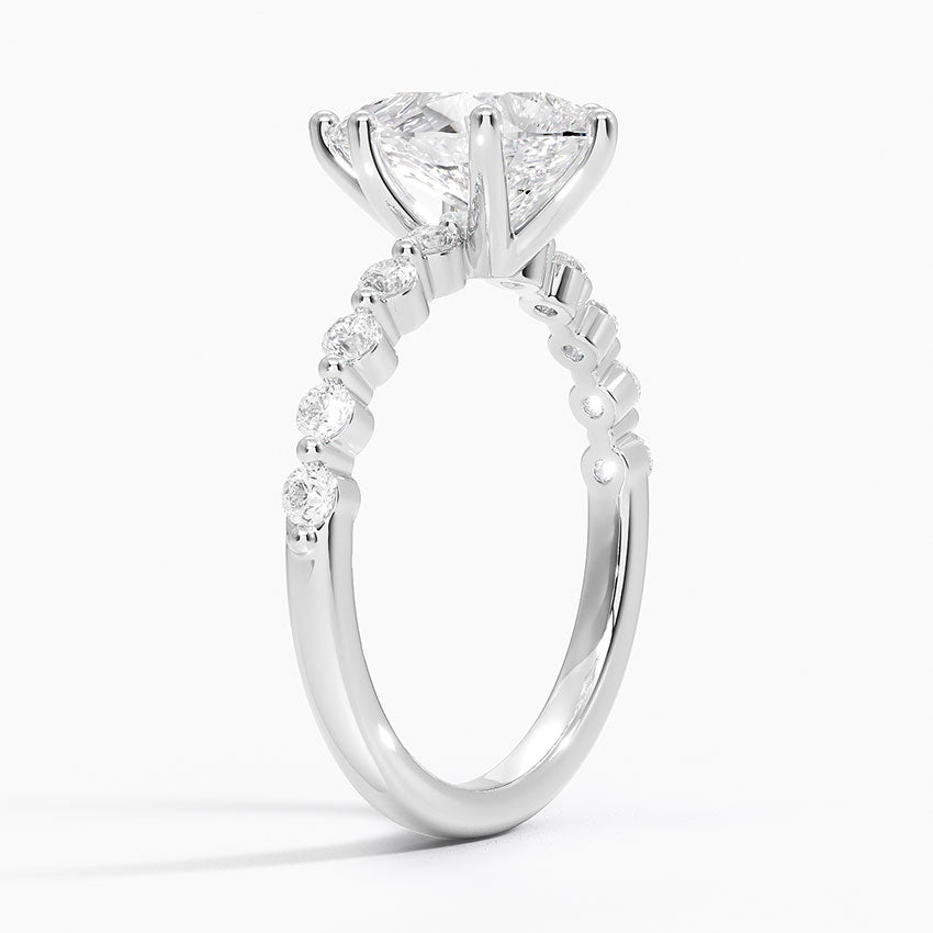 Parcel Sidestone Moissanite Engagement Ring-VOOGME
