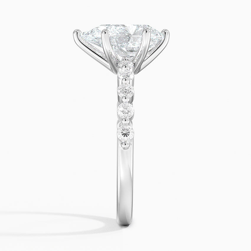 Parcel Sidestone Moissanite Engagement Ring-VOOGME