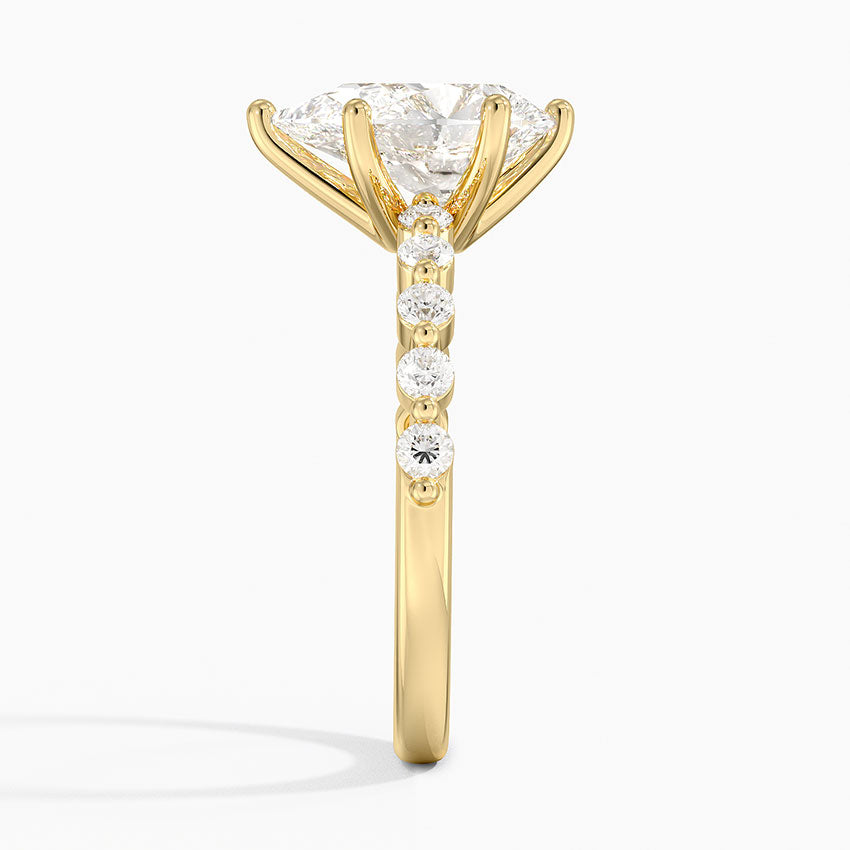 Parcel Sidestone Moissanite Engagement Ring-VOOGME