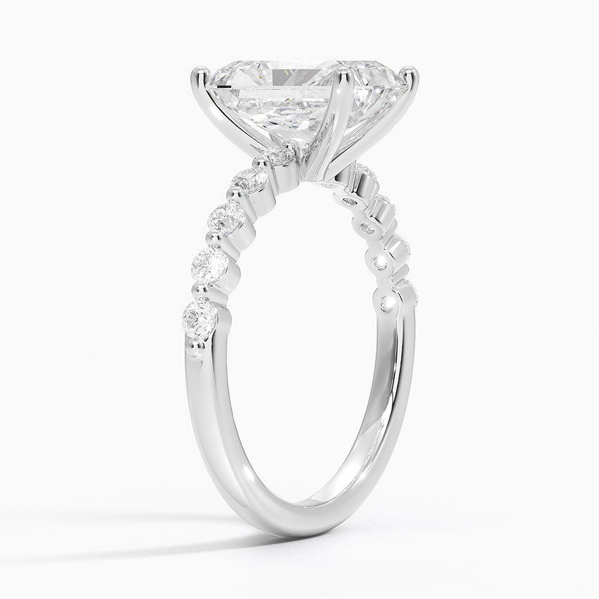 Parcel Sidestone Moissanite Engagement Ring-VOOGME