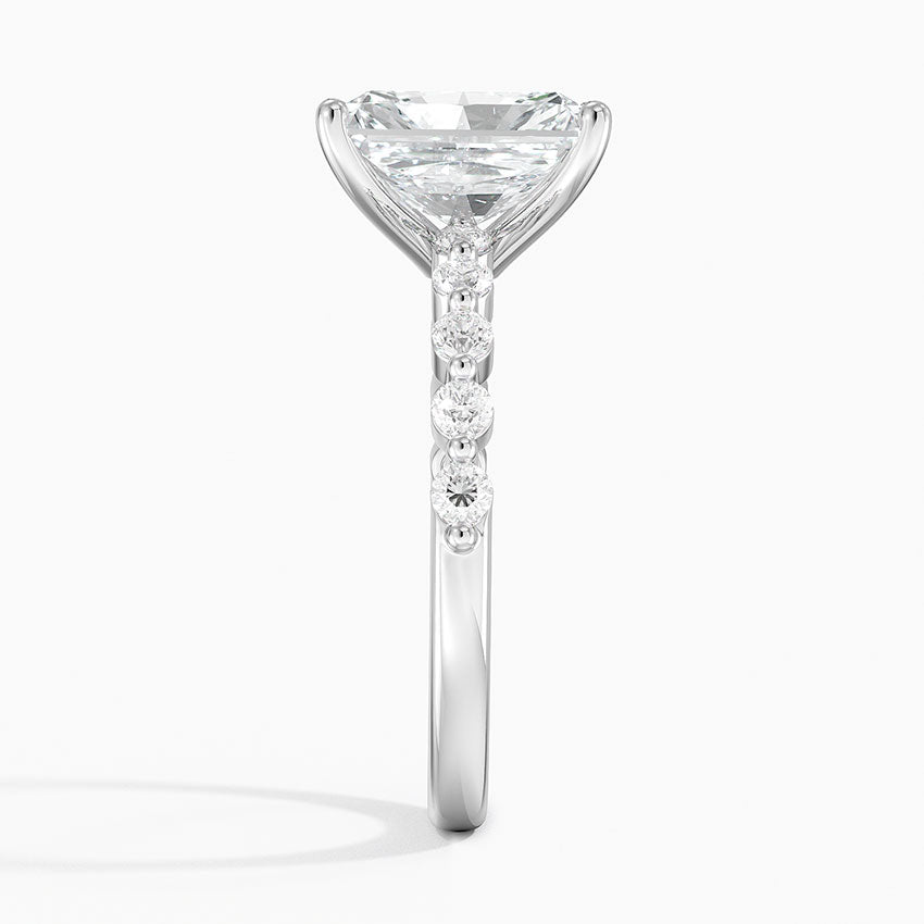 Parcel Sidestone Moissanite Engagement Ring-VOOGME
