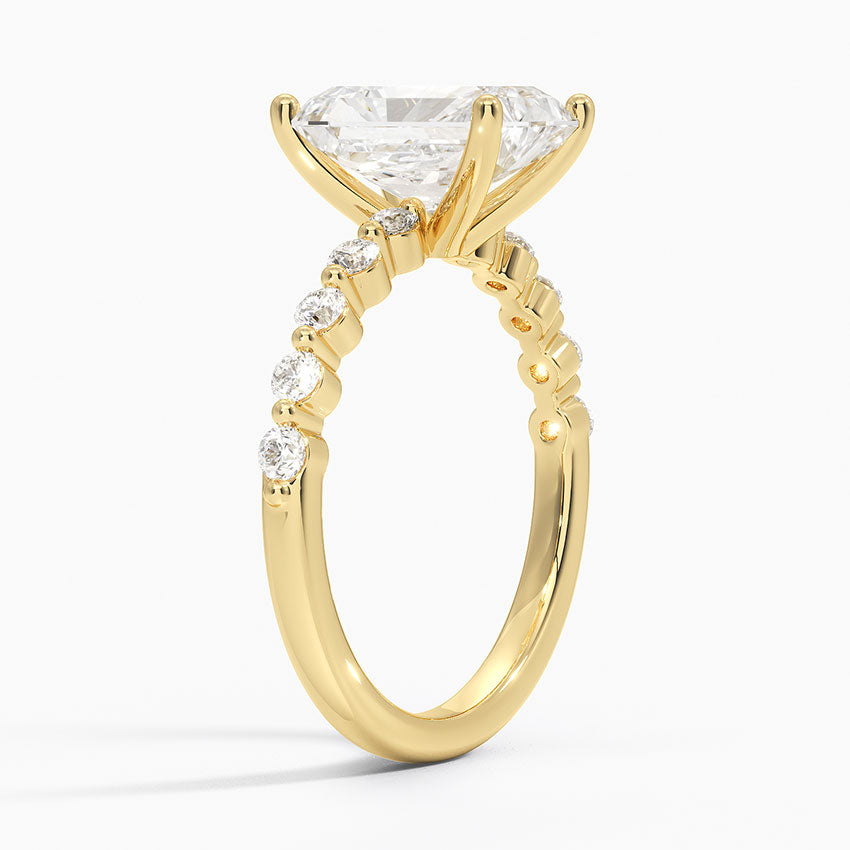 Parcel Sidestone Moissanite Engagement Ring-VOOGME