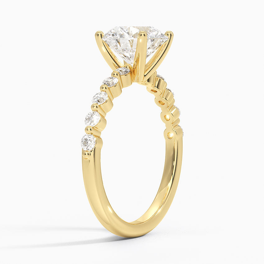 Parcel Sidestone Moissanite Engagement Ring-VOOGME