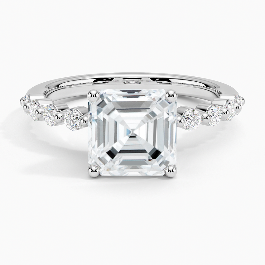 Parcel Sidestone Moissanite Engagement Ring-VOOGME