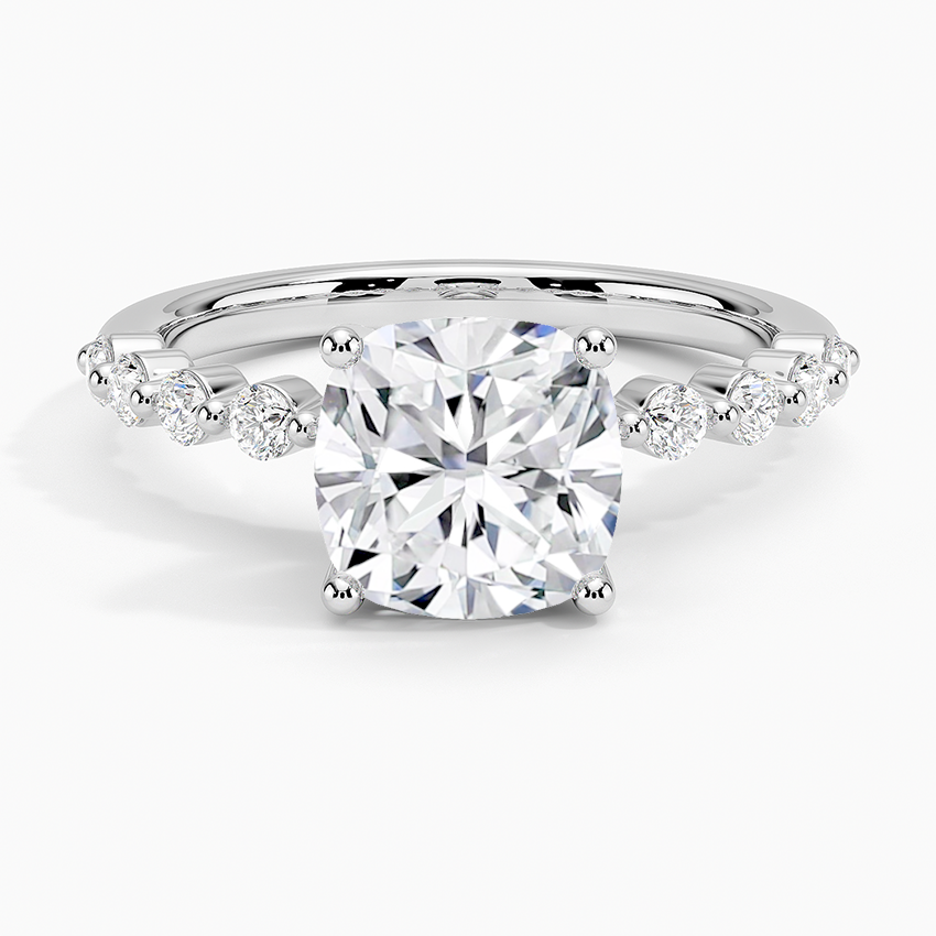 Parcel Sidestone Moissanite Engagement Ring-VOOGME