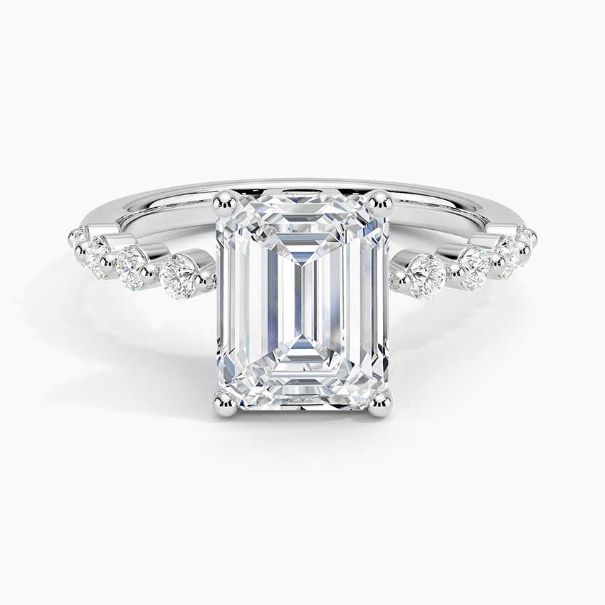 Parcel Sidestone Moissanite Engagement Ring-VOOGME