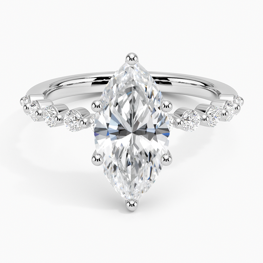 Parcel Sidestone Moissanite Engagement Ring-VOOGME