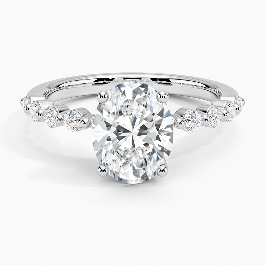 Parcel Sidestone Moissanite Engagement Ring-VOOGME