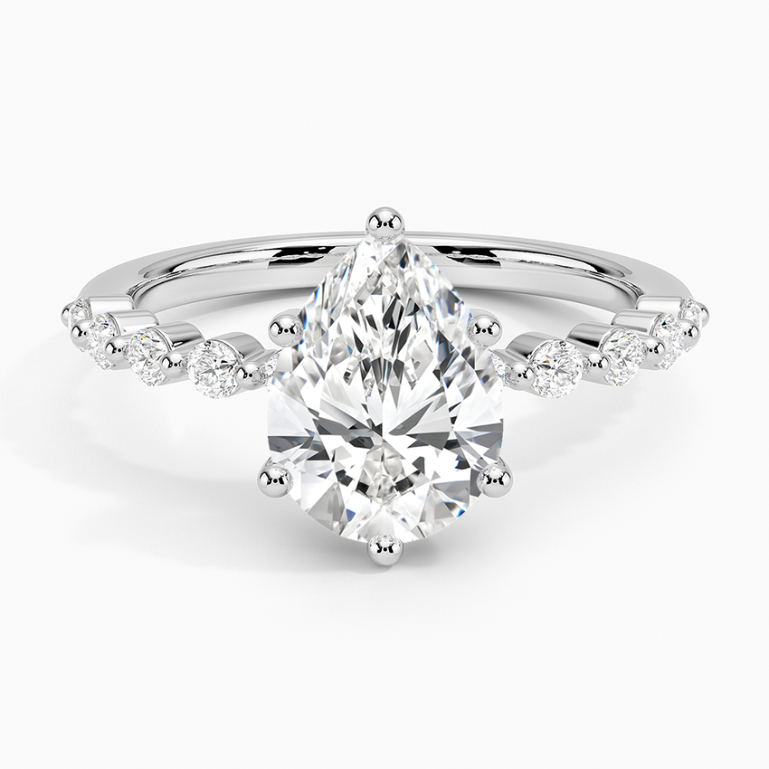 Parcel Sidestone Moissanite Engagement Ring-VOOGME
